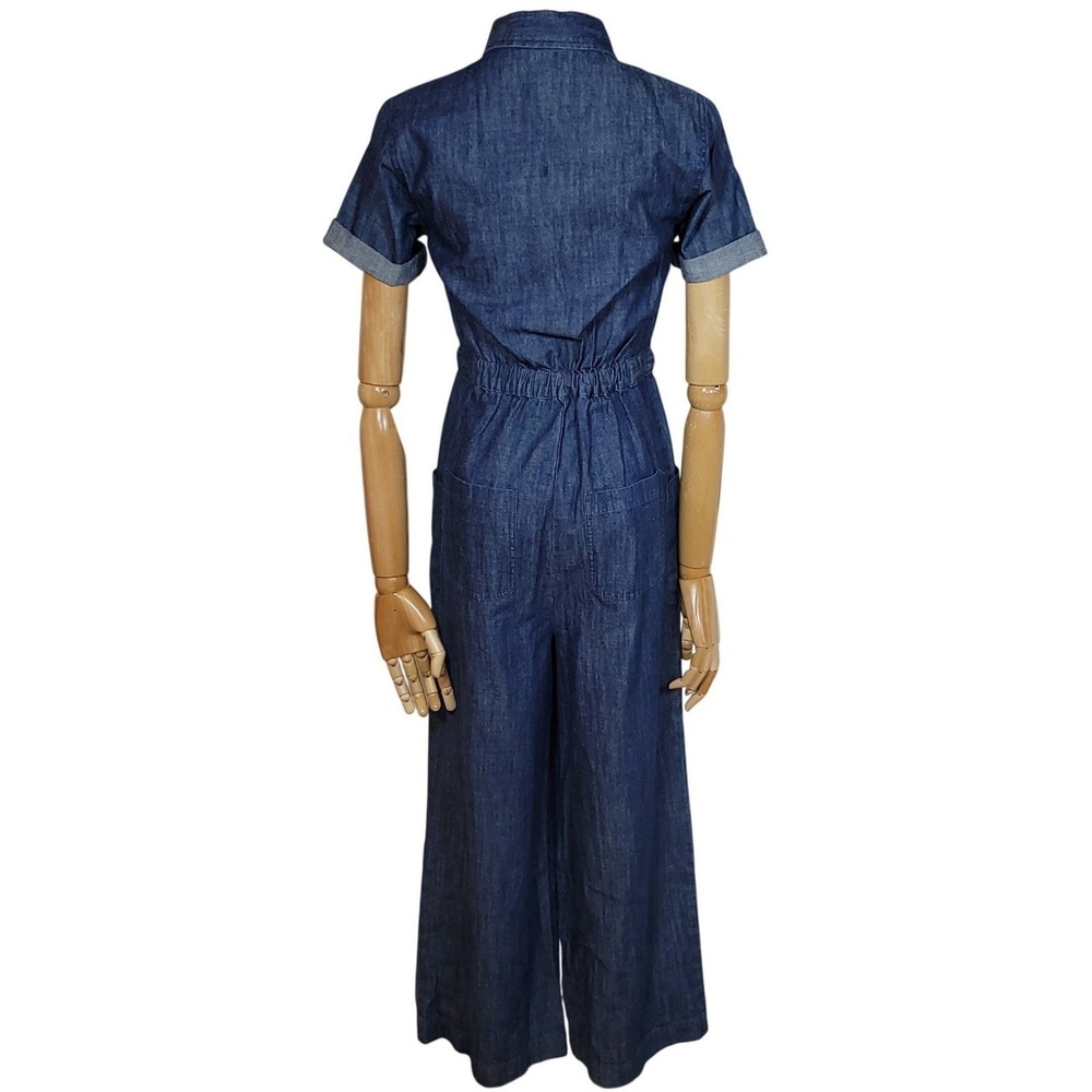 Marine Layer Denim Wide Leg Jumpsuit XS Boho Western Vacation Beach Summer - Picture 7 of 7